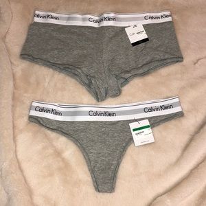 CALVIN KLEIN THONG AND BOY SHORT SET